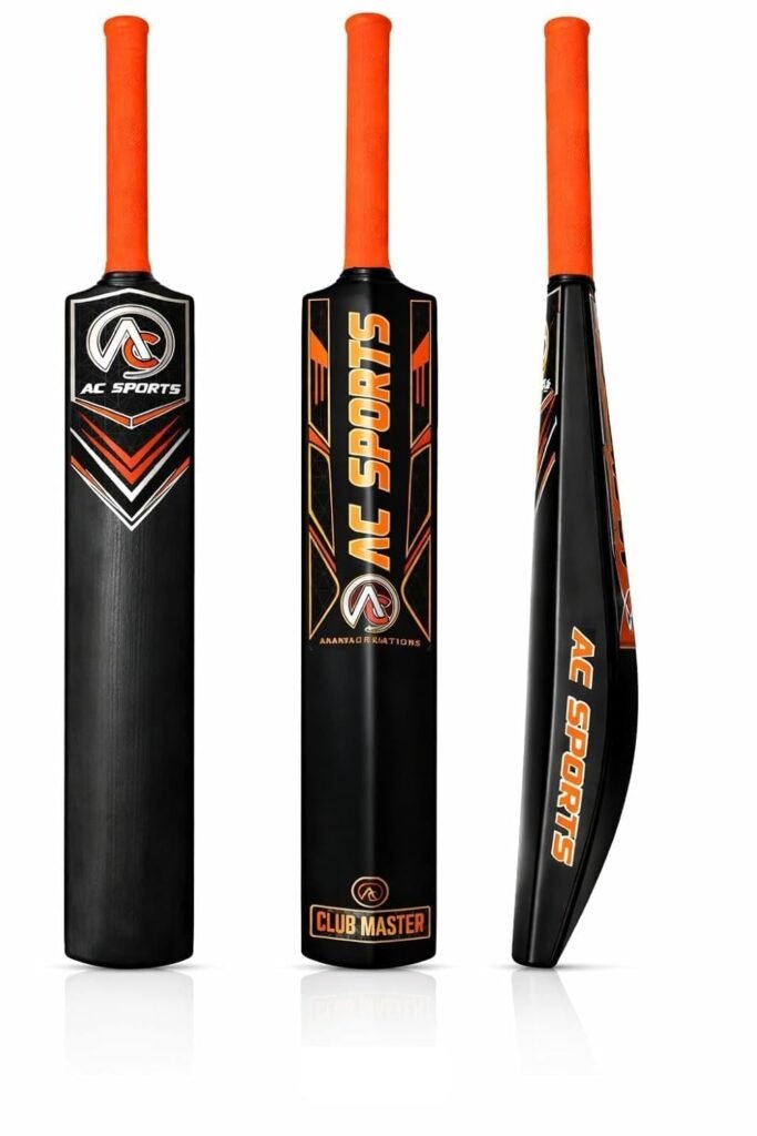 AC Sports Plastic Cricket Bat for Kids Lightweight Tennis Ball Cricket Bat BLACK