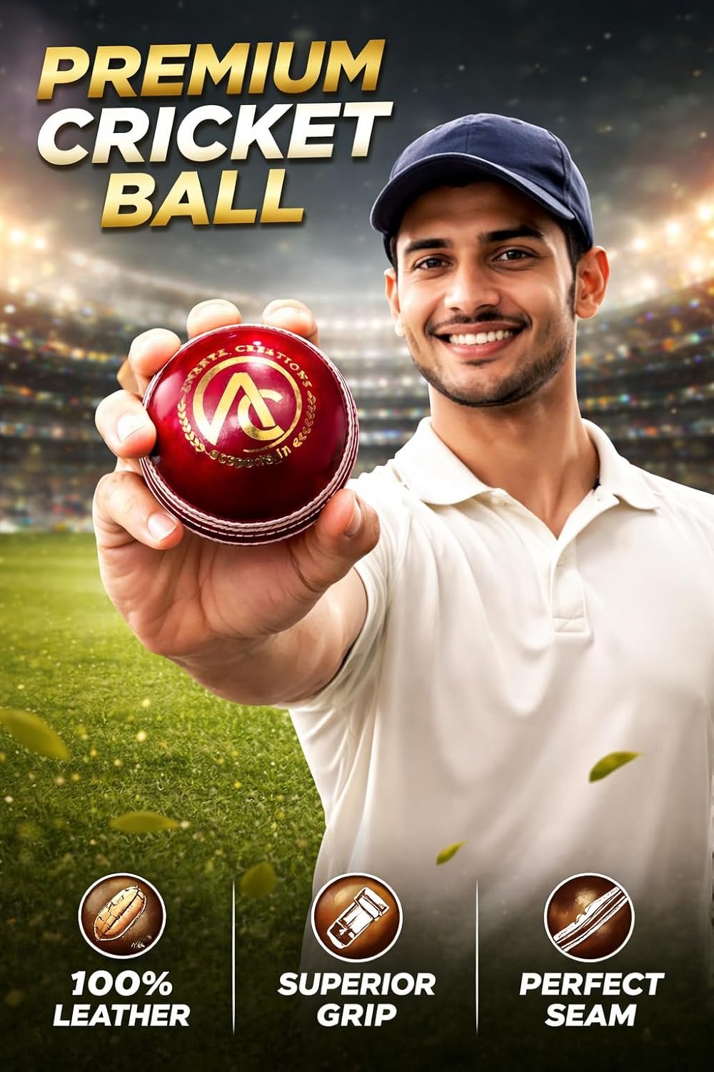 Ananya Creations Classic Red 4 piece Leather Cricket Ball –40 Overs (Test) -5.jpg