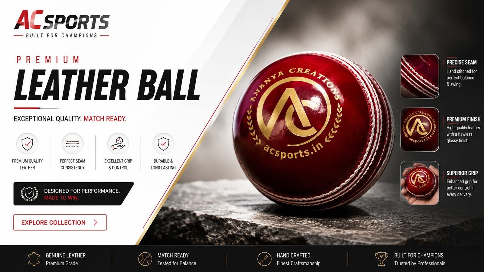 AC Sports Leather Ball